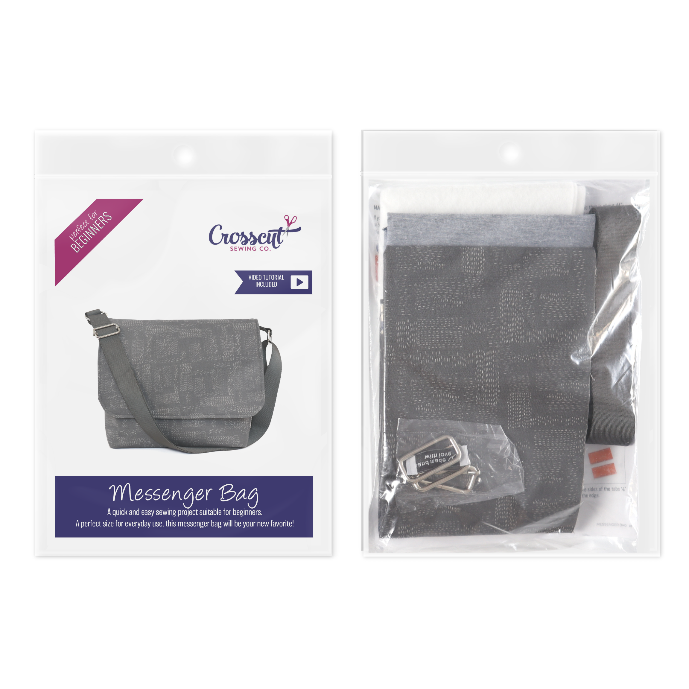 Crosscut Sewing Co. - Wholesale DIY Craft Kit - Messenger Bag Sewing Kit - DIY Beginner Sewing Project Kit Kids and Adults41
