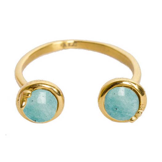 Bague Eloane en amazonite pour la vente par L'Atelier Emma & Chloé
