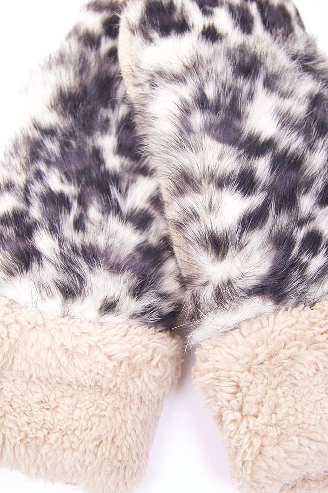 Hana - Wholesale Mittens - Women's - Leopard Pattern Fur Mitten5