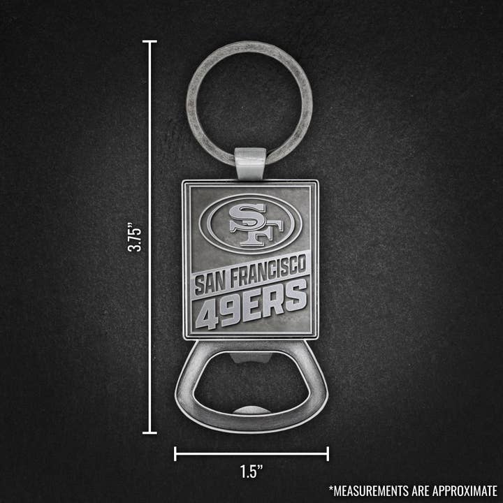 Rico Industries - Wholesale Keychain - Unisex - NFL San Francisco 49ers Pewter Bottle Opener Keychain4