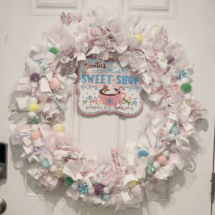 Candyland Christmas Wreath for wholesale by Carolina Coast Home and Body