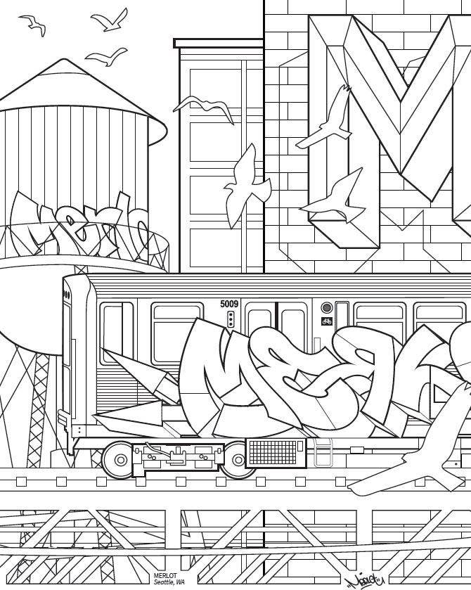 SCB - Wholesale Coloring & Activity Book - Adult - American Graffiti Coloring Book6