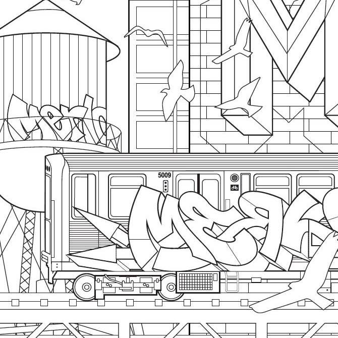 SCB - Wholesale Coloring & Activity Book - Adult - American Graffiti Coloring Book6