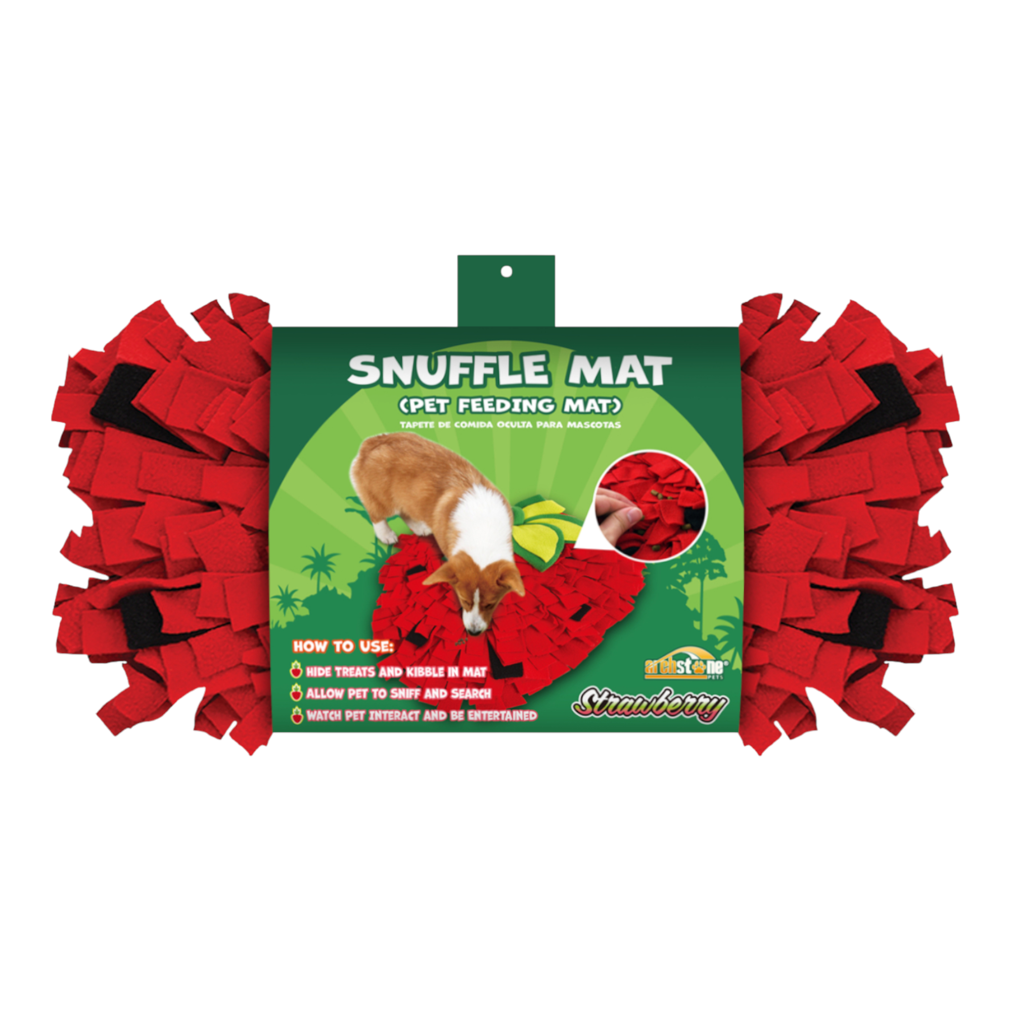 Archstone Collections - Wholesale Pet Food Mat - Dog - Archstone Pet Snuffle Mat - Strawberry, Feeding Training Mat1