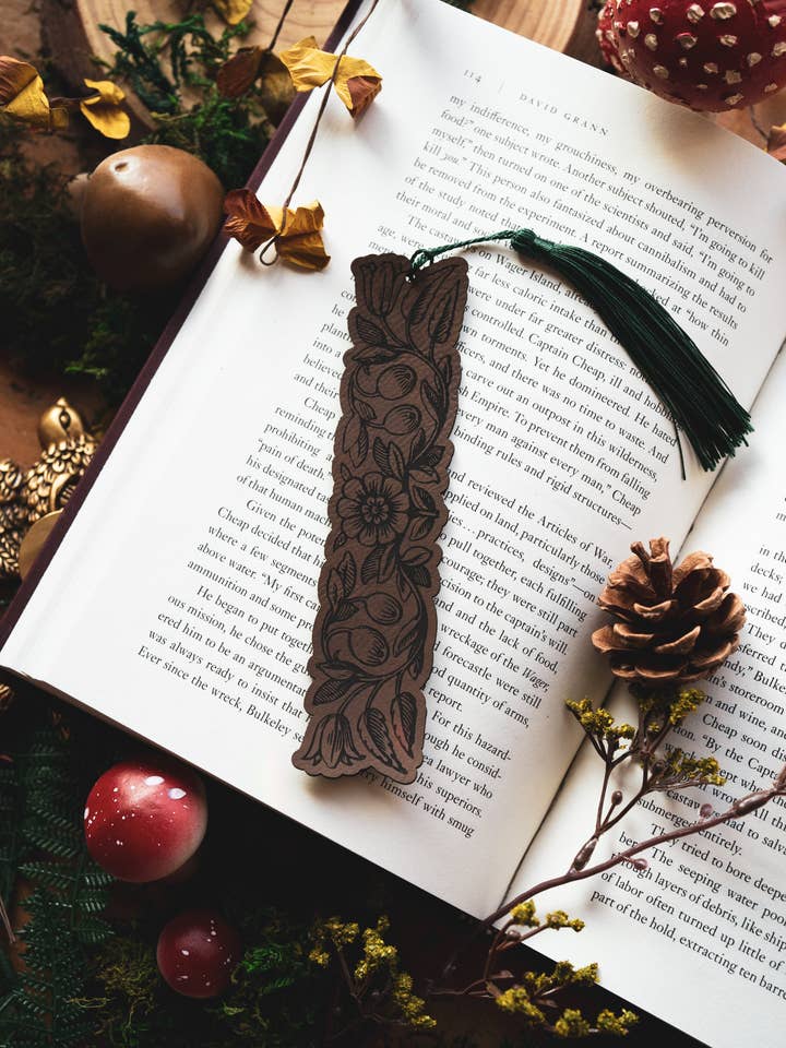 Entwining Vines Faux Leather Bookmark Bookmark for wholesale by The Bookish Atelier