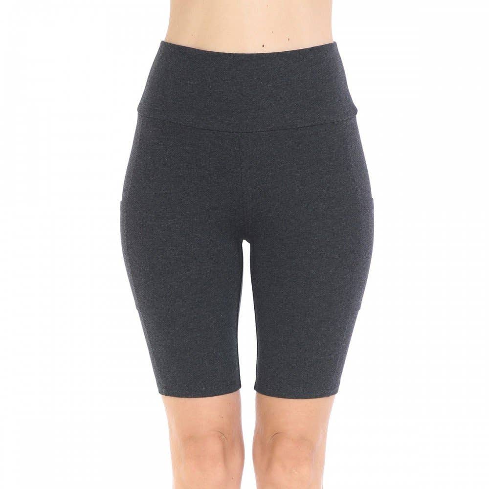 Paperdoll - Wholesale Athletic Shorts - Women's - HIGH WAIST KNIT BIKE SHORTS WITH PHONE POCKET8