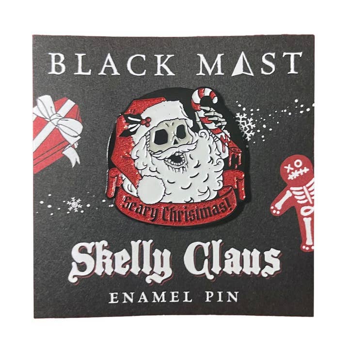 Skelly Claus Enamel Pin for wholesale by Black Mast