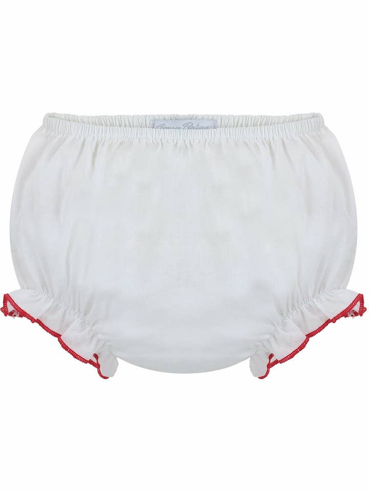 Julius Berger & Carriage Boutique - Wholesale Underwear/Diaper Cover - Baby - Baby Girls Ruffle Diaper Covers RedTrim