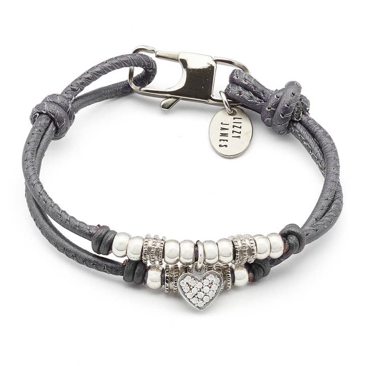 Charlotte mit Herzanhänger aus Sterlingsilber - Metallisch Silber - L für den Großhandel von Lizzy James