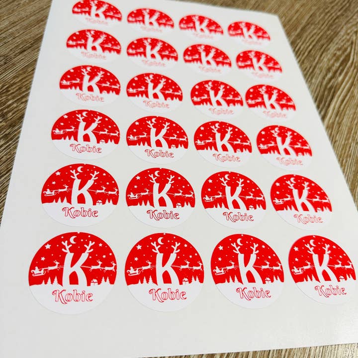 Sheet Of 24 Personalised Name Christmas Alphabet Present Stickers Gift Labels Christmas stickers for wholesale by WinsterCreationsâ„¢