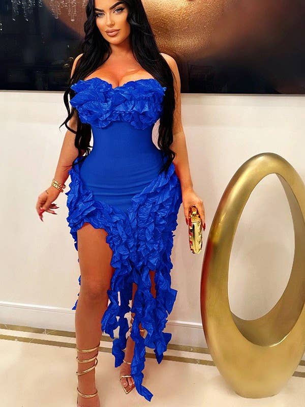 Aria Romance - Wholesale Gown - Women's - Strapless Peplum Waist Gown1