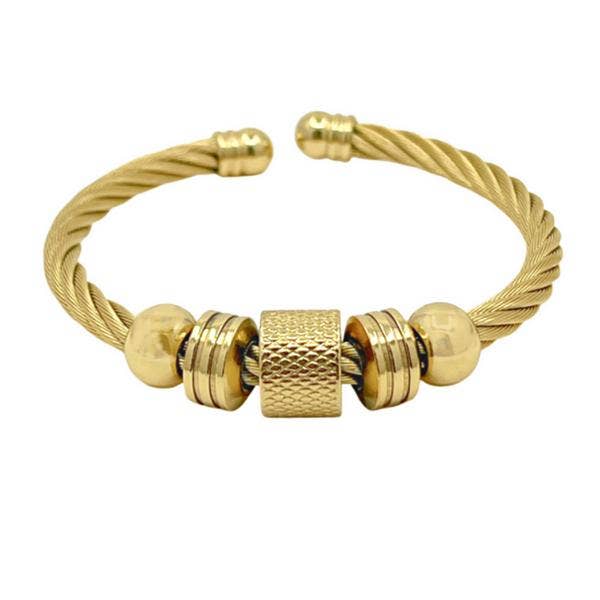 Bracelete Bracelete em aço inoxidável: dourado por atacado de Athena Designs