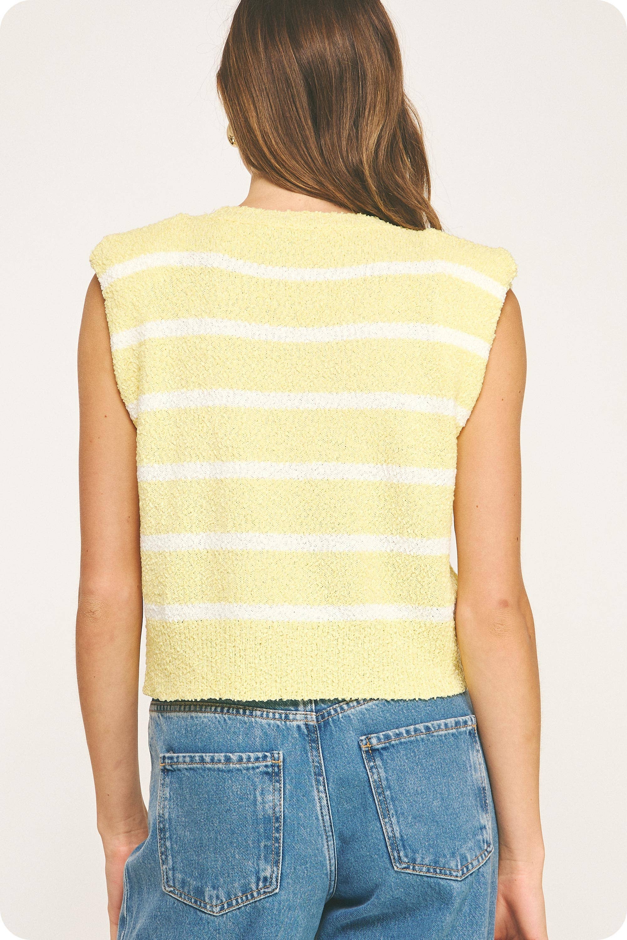 Strut & Bolt - Wholesale Tank Top - Women's - Shoulder Pad Sleeveless Textured Striped Knit Top27