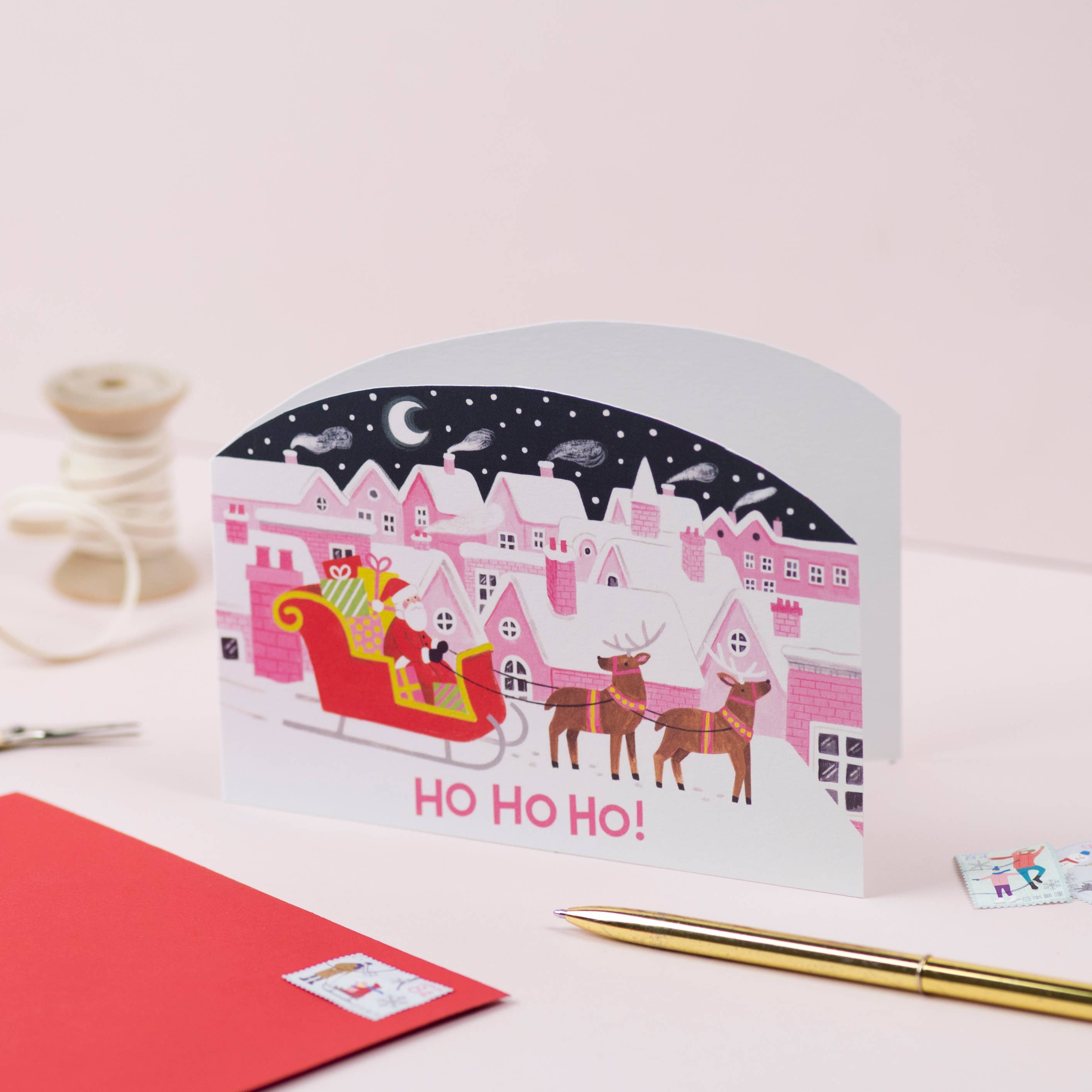Ricicle Cards - Wholesale Kerstkaartje - Kerstman Rooftops | Kerstkaarten | Wenskaart voor feestdagen1