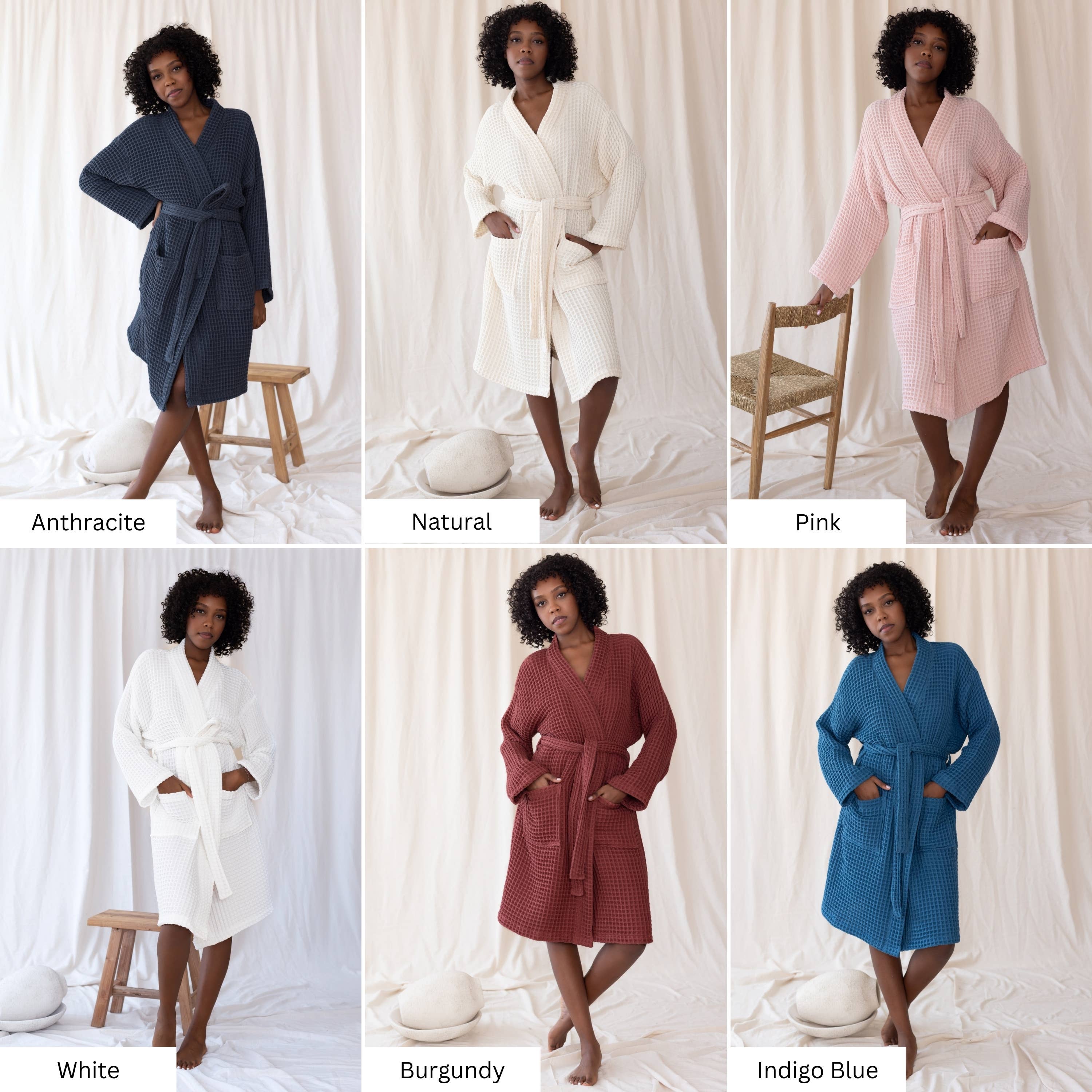 Vivamaison - Wholesale Robe - Unisex - Luxurious Waffle Kimono Bathrobe, 100% Cotton, Unisex Style67