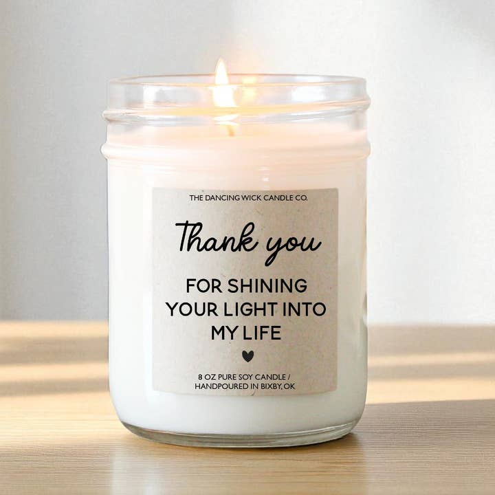 THE DANCING WICK CANDLES - Wholesale Jar/Filled Candle - Thank You Gift Candle / Warm Wishes Scent0