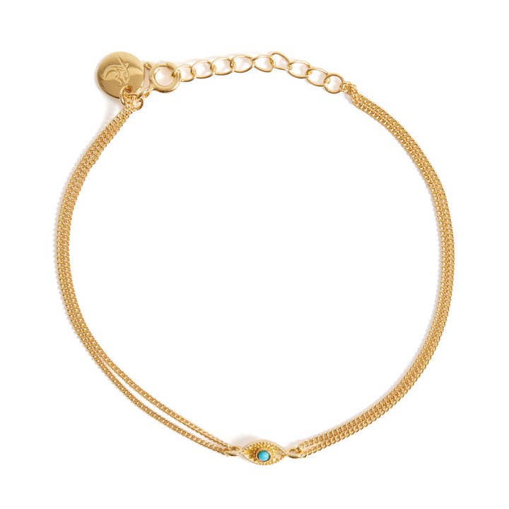 Rays of Light Mini Armband Turkos Guld för wholesale av Rachel Entwistle Jewellery