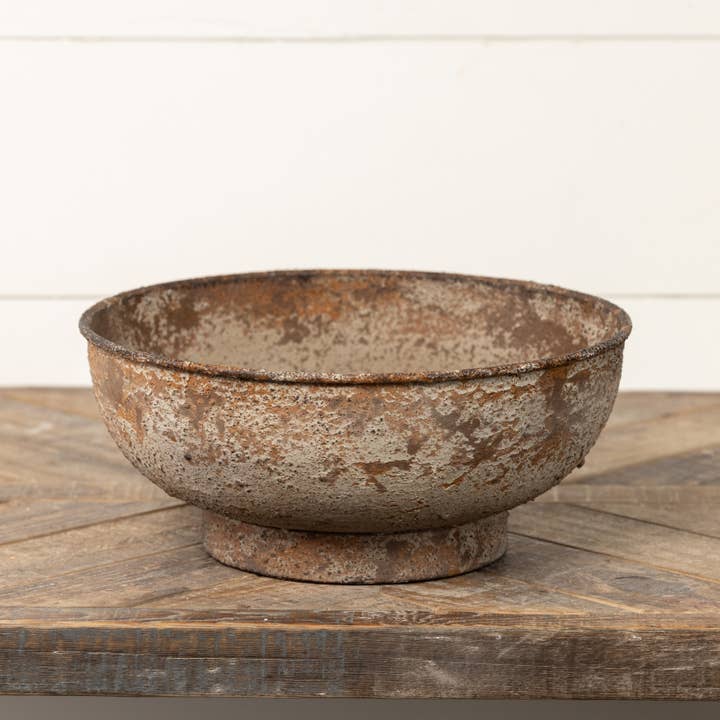 Ragon House – Großhandel Dekorative Platte/Teller/Schüssel – 12" VERWITTERTE METALLSCHÜSSEL1