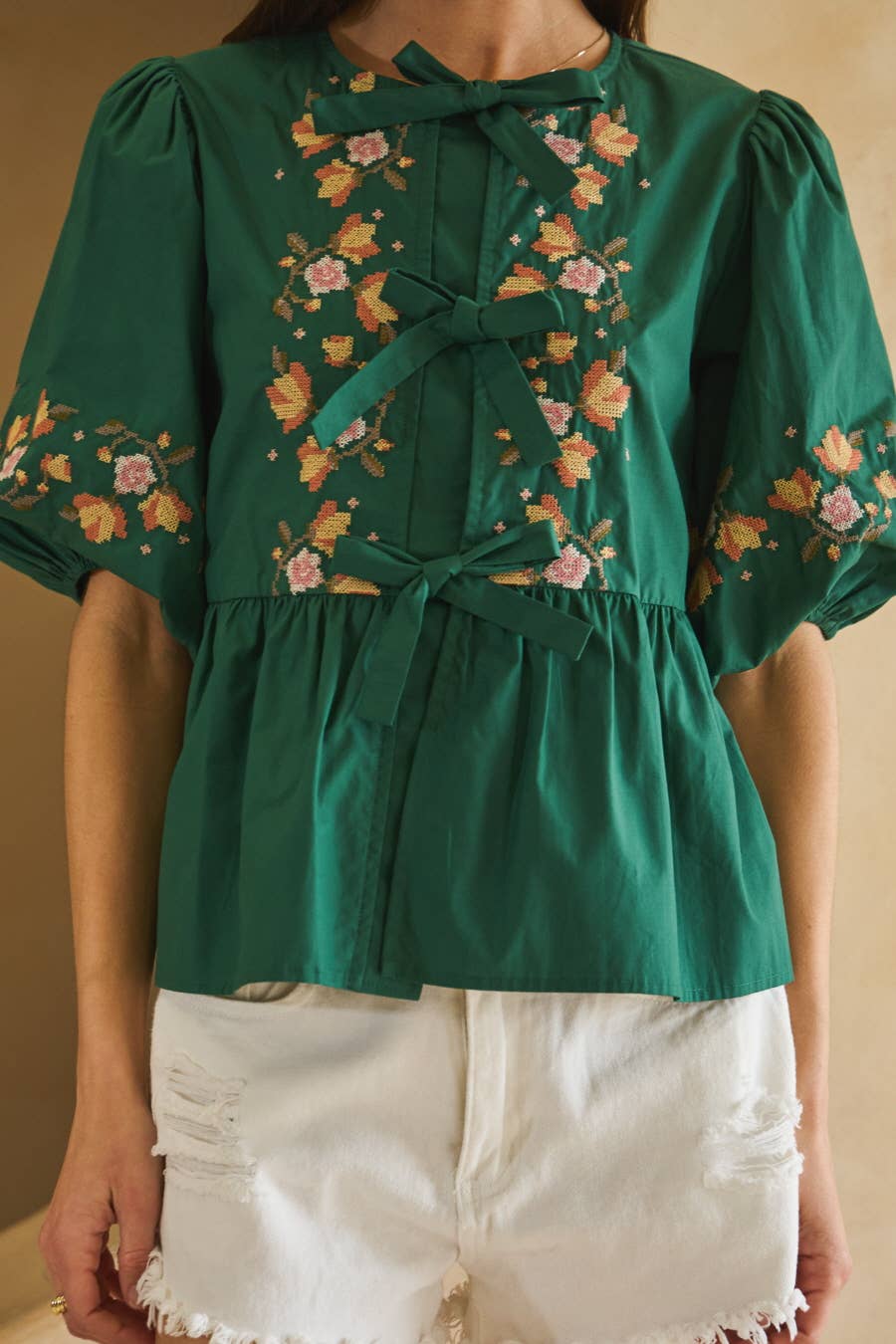 Oddi - Vendita all'ingrosso Camicetta - Donna - Blusa in popeline con fiocco frontale.5