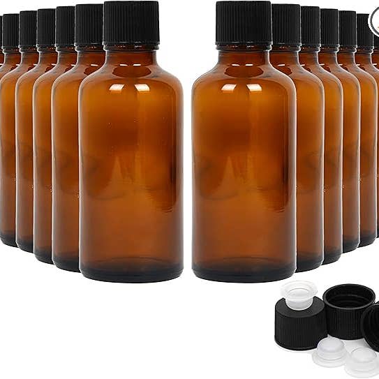 Youngever - Wholesale Flask - Youngever 12 Pack Empty Glass Bottles with Lids(2 Ounce)