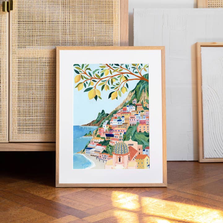 Amber Davenport Art - Wholesale Art Print - Positano, Amalfi Coast Travel Art Print - Unframed