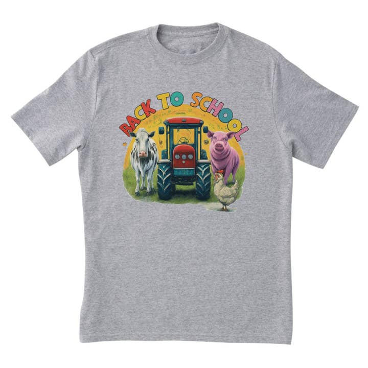 Back to school farm and tractor boys T-shirt for wholesale by Rowdie Rudie Boys Boutique Wholesale