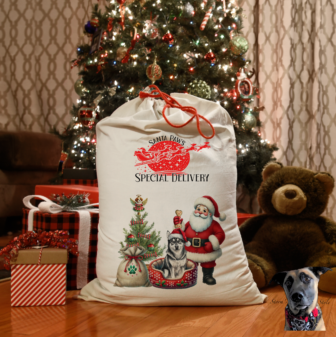Storms Style – wholesale Holiday Stocking – Dogs with Santa Sack and Stockings - 133 breeds2