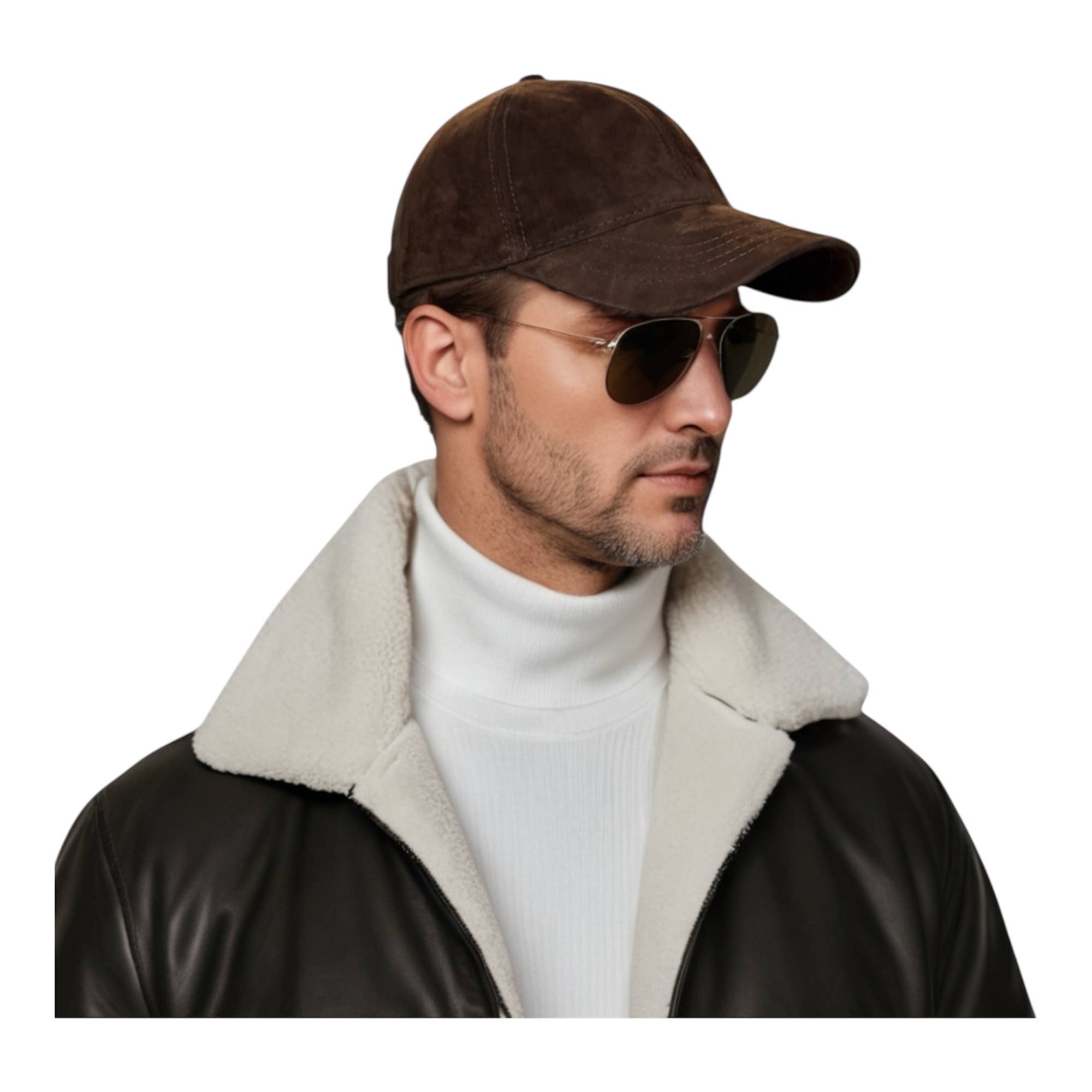 LeatherFactoryON - Vente Casquette de baseball – unisexe - Casquette de baseball en daim véritable6