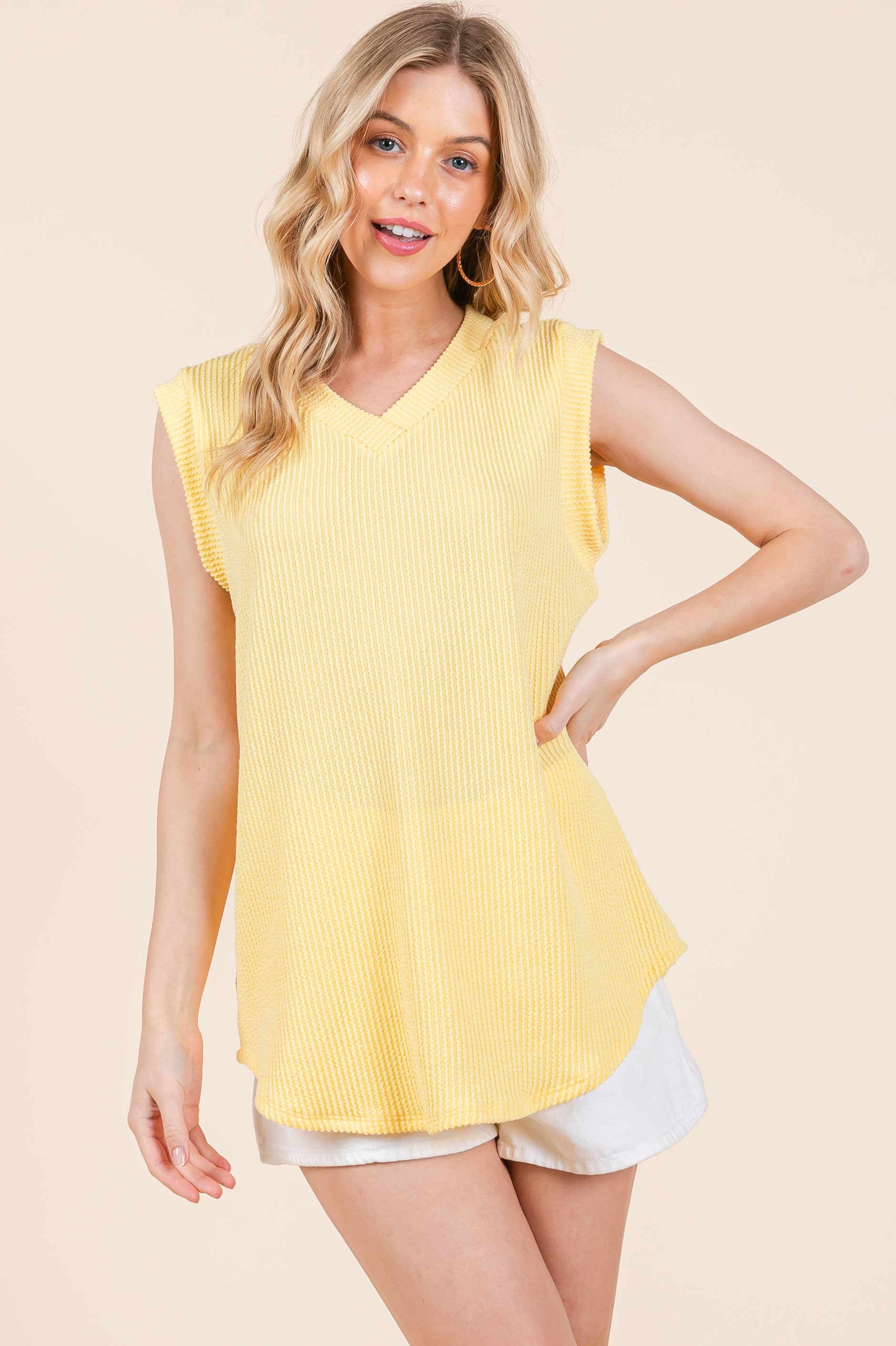 BOMBOM - Wholesale Tank Top - Women's - TA2210 RIB KNIT TANK TOP0