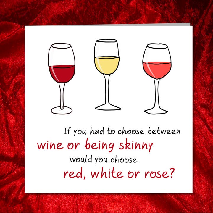 Swizzoo Cards - Wholesale Birthday Card - Funny Birthday card for Wine Lover - Mum Mom Girlfriend or Girl Friend - Friendship Any occasion Card. Funny humorous fun - red white rose