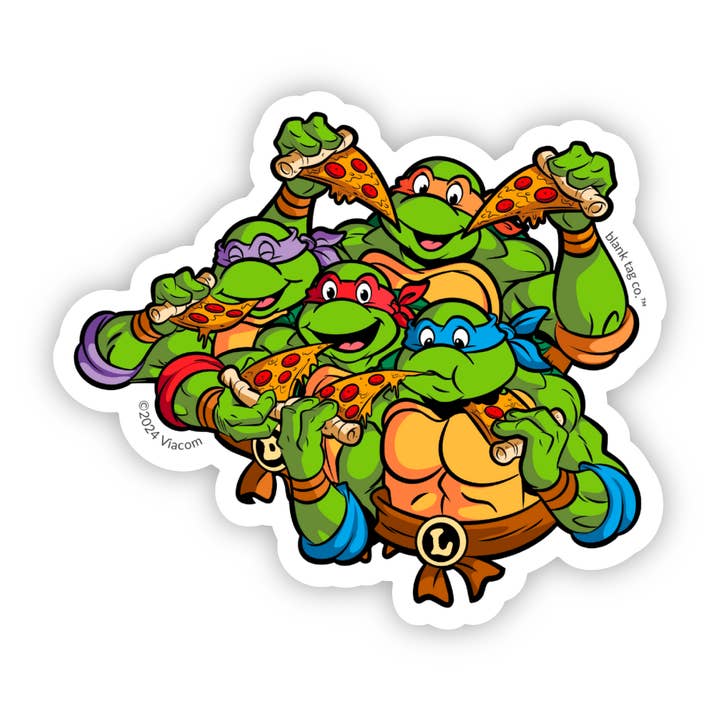 The TMNT Eating Pizza Sticker for wholesale by Blank Tag Co. Stickers - Waterproof Stickers