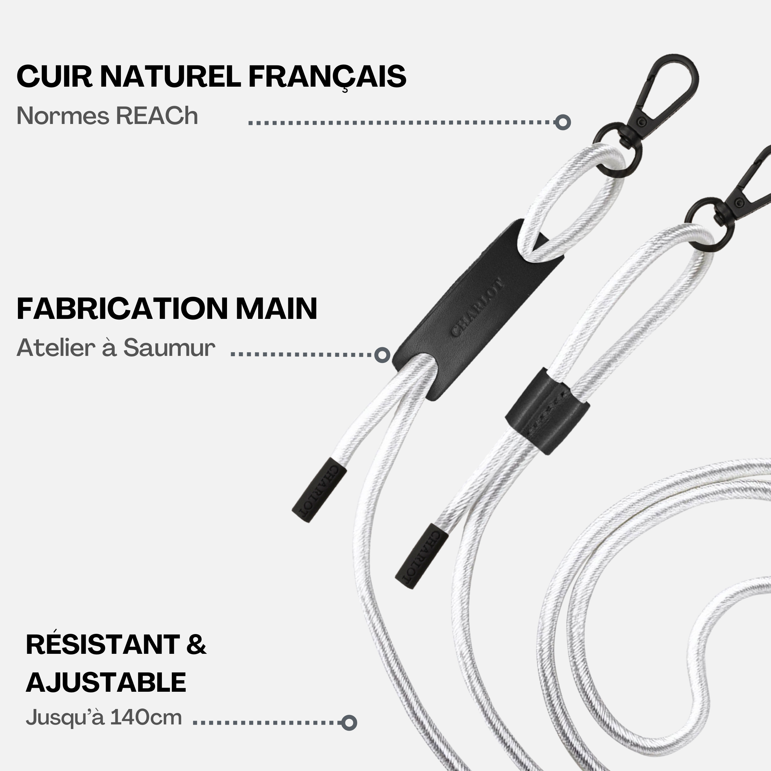 CHARLOT · Paris - Wholesale Bag Strap - Women's - Noga Leather Chrome3