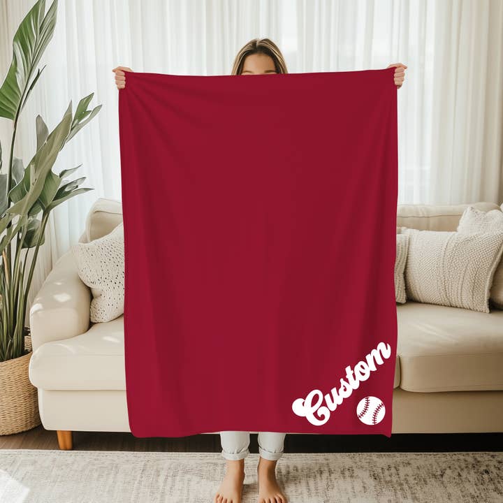 Nobullwoman Apparel - Vente Plaids - Couverture personnalisée en texte, pour équipes sportives, votre ville ou station balnéaire9