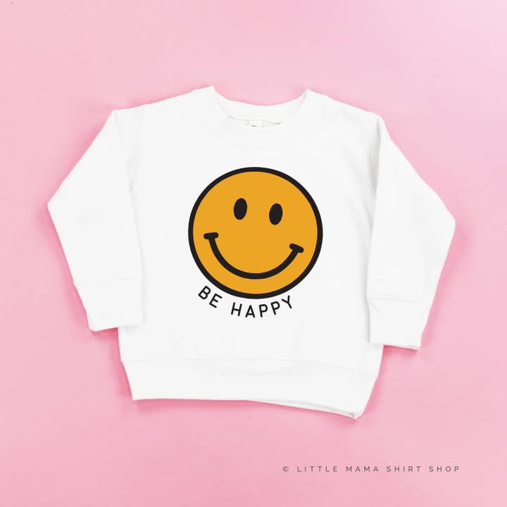 Little Mama Shirt Shop - Wholesale Sweatshirt - Kids - BE HAPPY - SMILEY FACE - Child Sweater12