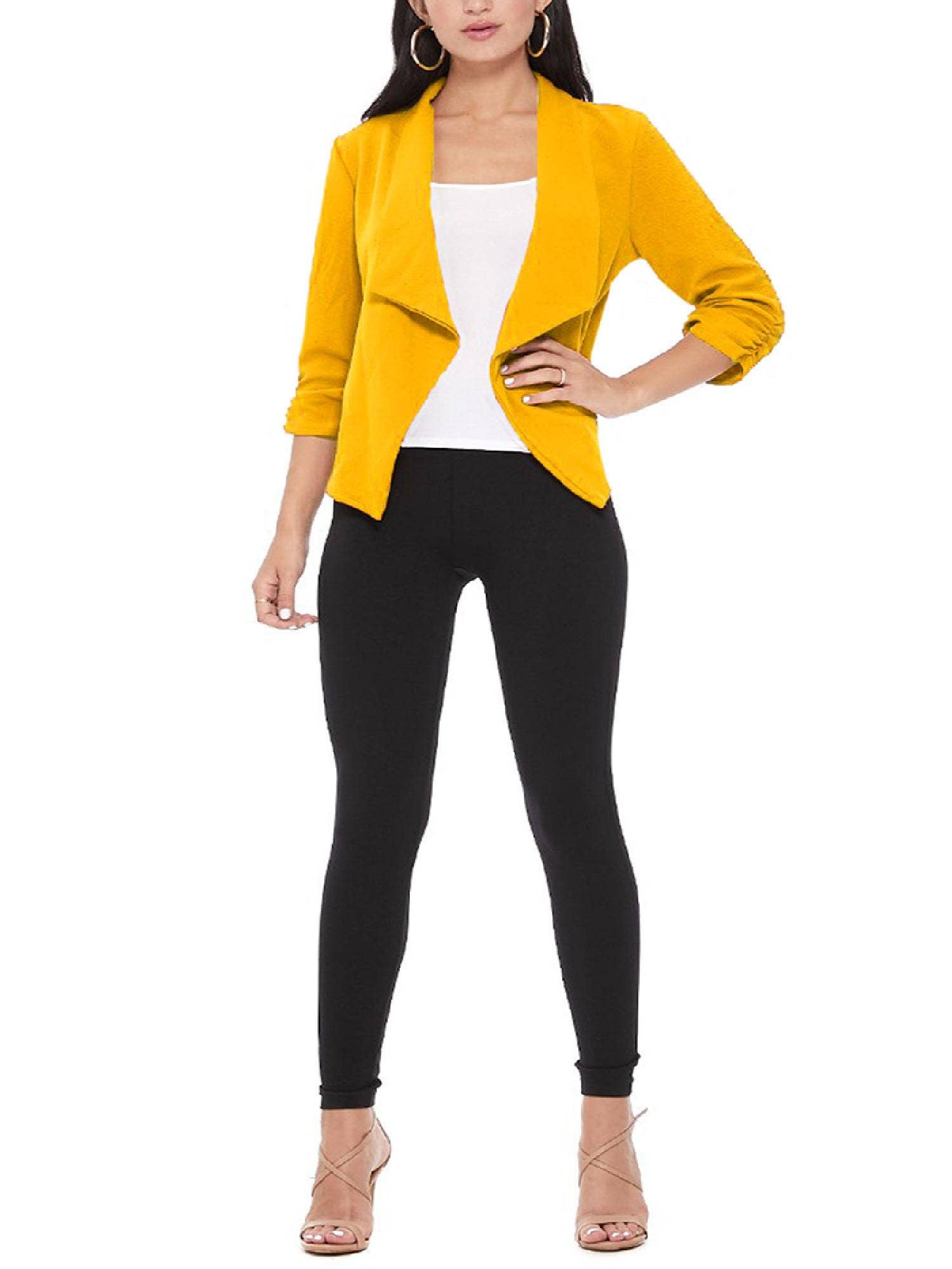 MOA COLLECTION - Wholesale Blazer - Women's - Casual Open Front Draped Solid Blazer Jacket39