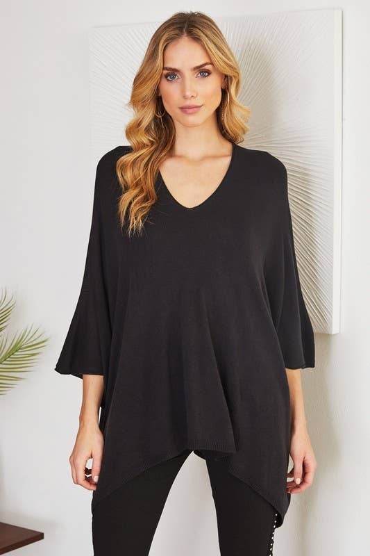 VENTI6 – Túnica - Mulher por atacado – TOP DE MALHA LEVE OVERSIZED COM DECOTE EM V DRAPEADO (2920)9