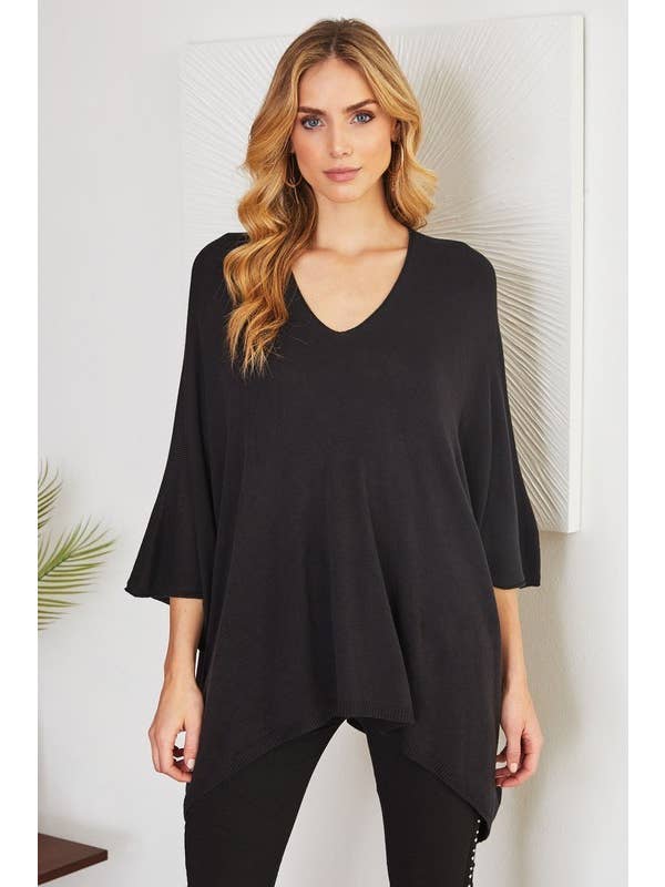 VENTI6 - Venta al por mayor Túnica - Mujer - TOP DE PUNTO LIGERO OVERSIZE CON ESCOTE EN V DRAPEADO (2920)9