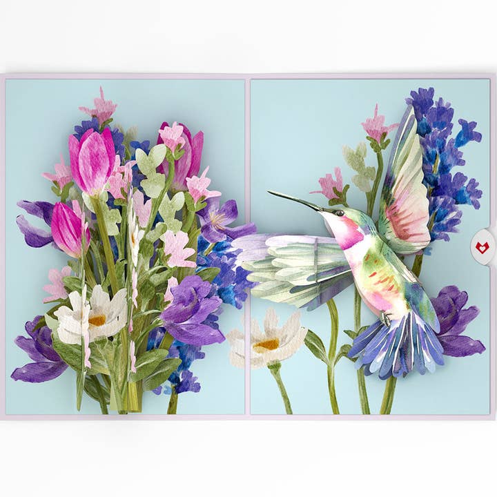 Lovepop Cards - Wholesale Love Card - Love in Bloom Hummingbird 5x7" Pop-Up Card