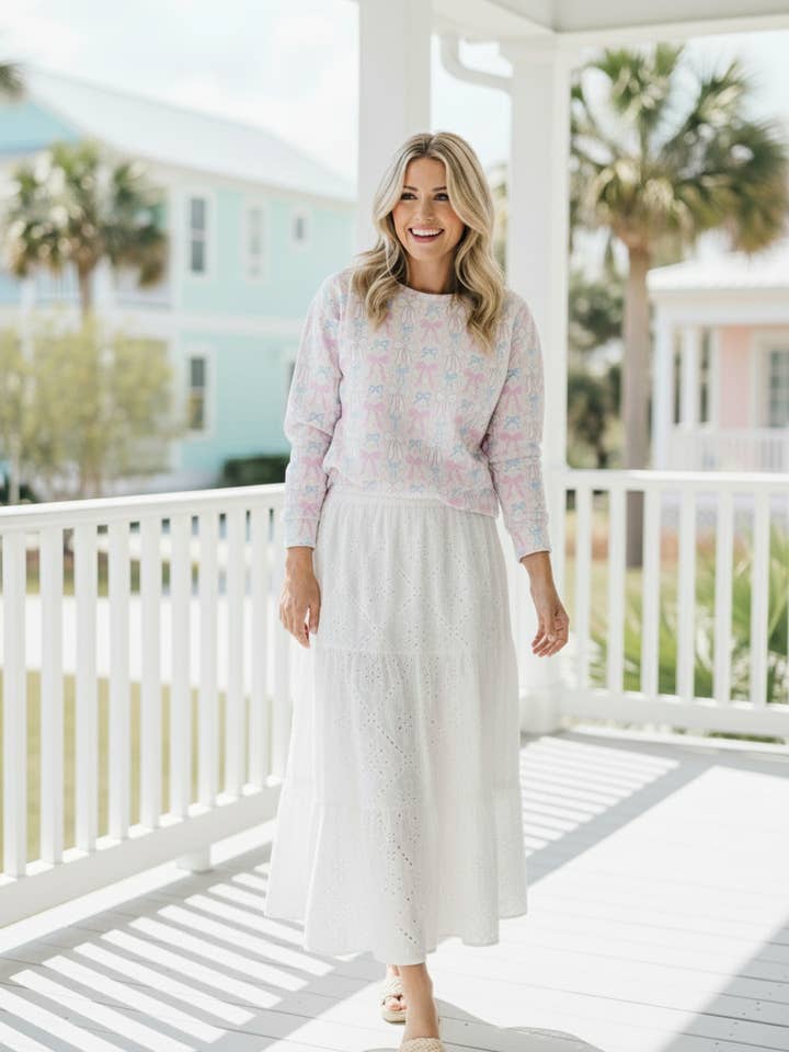 Sweet Coquette Bows Sweatshirt for wholesale by Pearly Peach