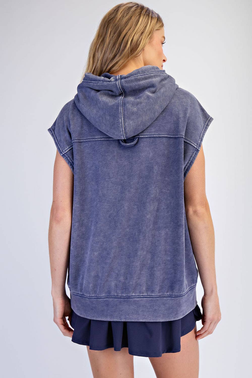 Rae Mode - Wholesale Hoodie - Women's - MINERAL WASHED TERRY SLEEVELESS HOODIE SWEATSHIRT13