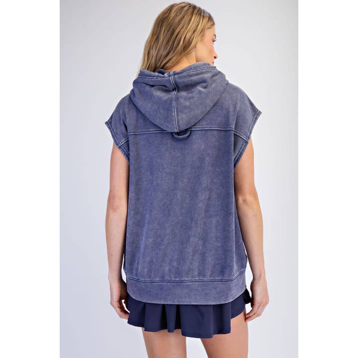 Rae Mode - Wholesale Hoodie - Women's - MINERAL WASHED TERRY SLEEVELESS HOODIE SWEATSHIRT13