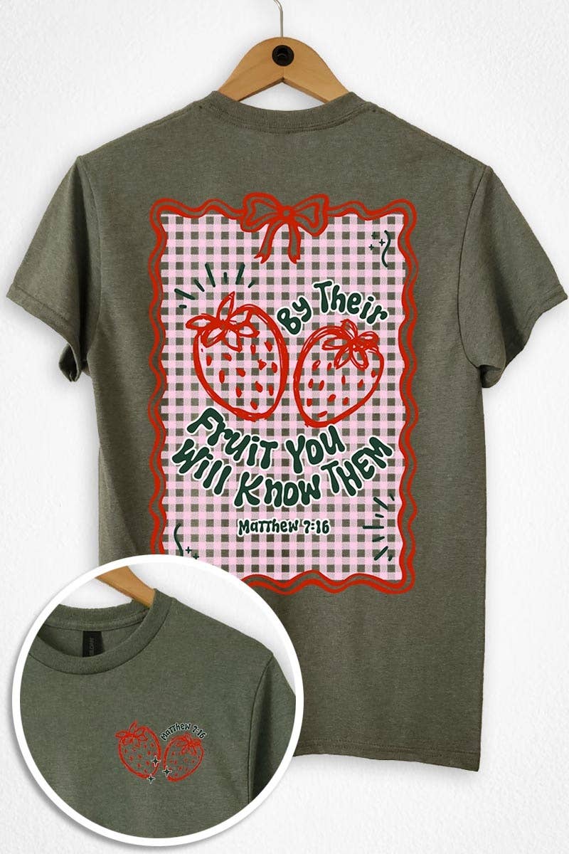 COLORBEAR - Wholesale T-Shirt (Graphic) - Women's - By their Fruit Strawberry Graphic Heavy Cotton Tee3