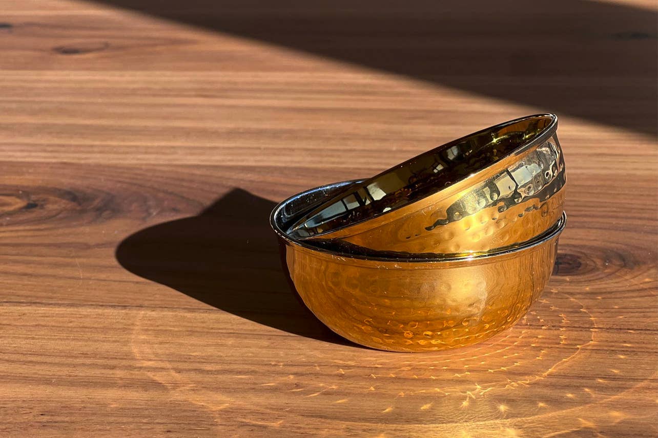 Verve Culture - Wholesale Serve Bowl - Dal Serving Bowl - Hammered Stainless Steel1