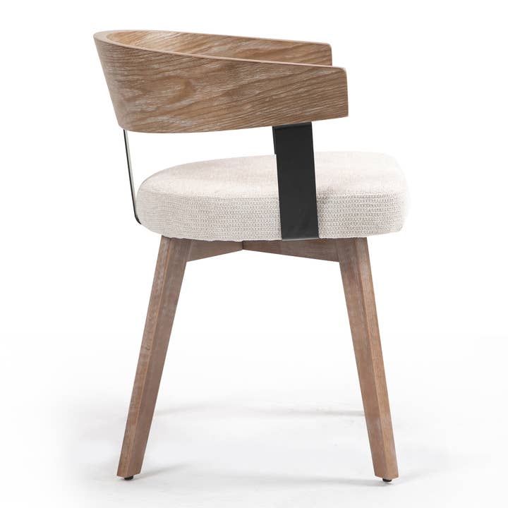 Glamour Home - Wholesale Chair - Beck Beige Linen Fabric Dining Chair Set with Wood Legs6