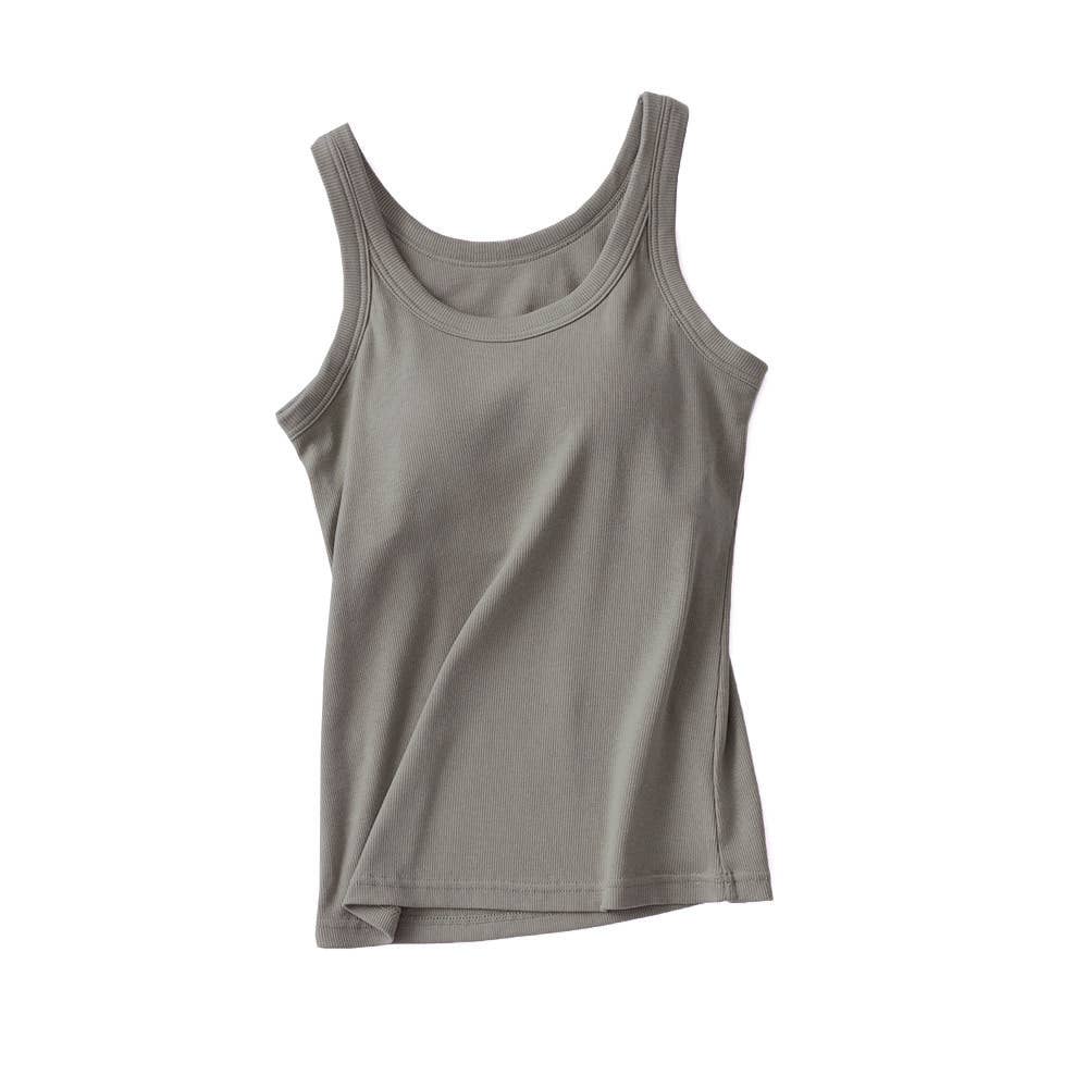 Rosa Clothing - Wholesale Tank Top - Women's - Essential basic rib tank top with built in bra in 13 colors10