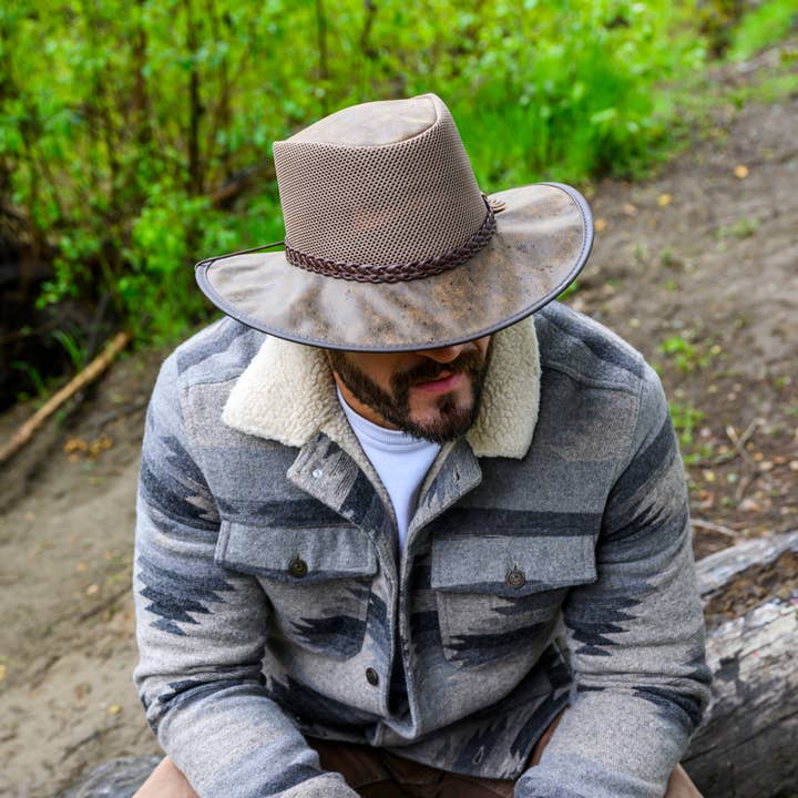 American Hat Makers - Wholesale Fedora - Unisex - Wide Brim Outback Sun Hat - Style Breeze20