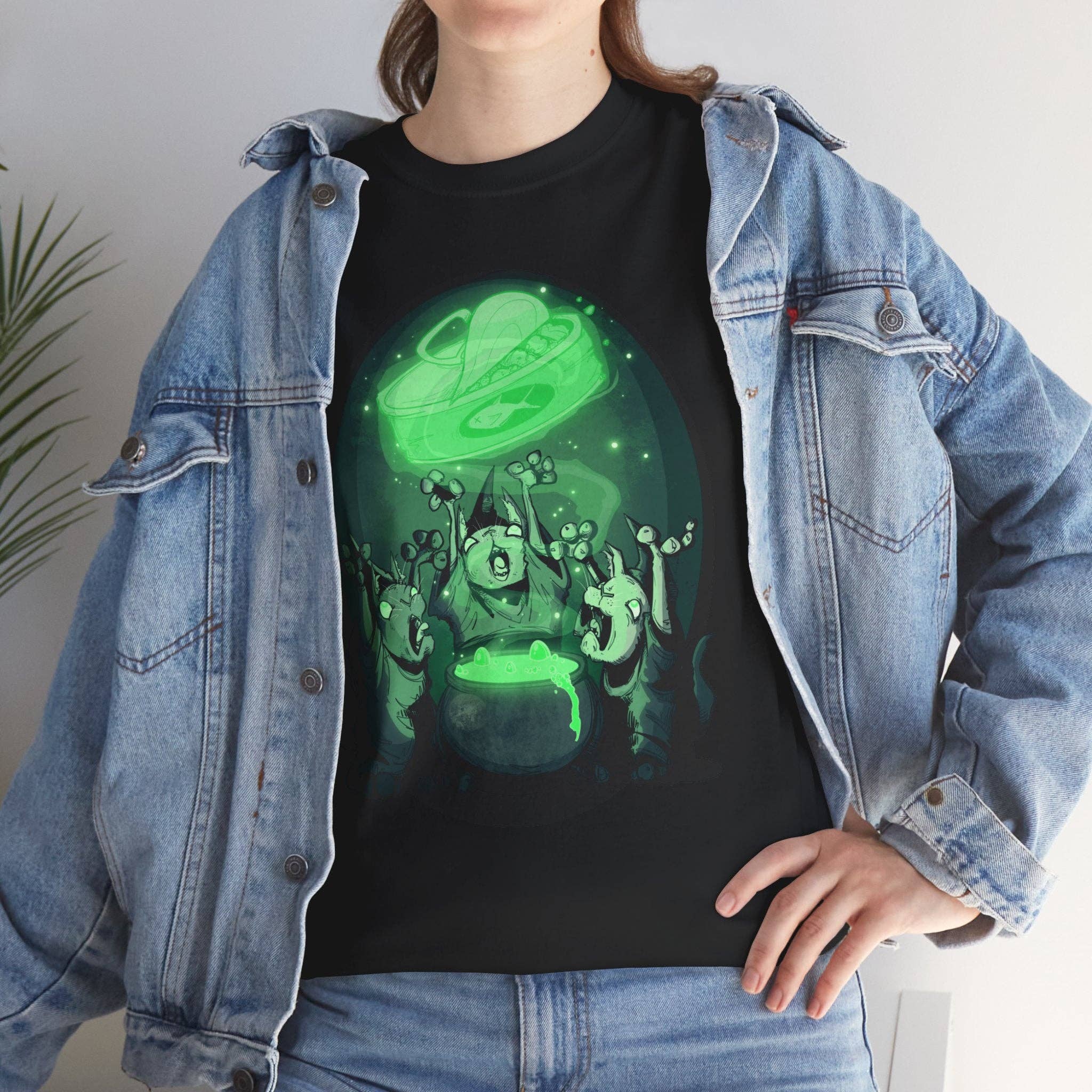 LVB Art - Vente T-shirt à imprimés – unisexe - T-shirt en coton épais unisexe Cat Coven17