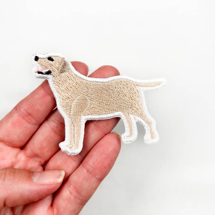 Field Trip Threads - Wholesale Patch - Yellow Labrador Embroidered Iron On Patch | Dog Patch Pets