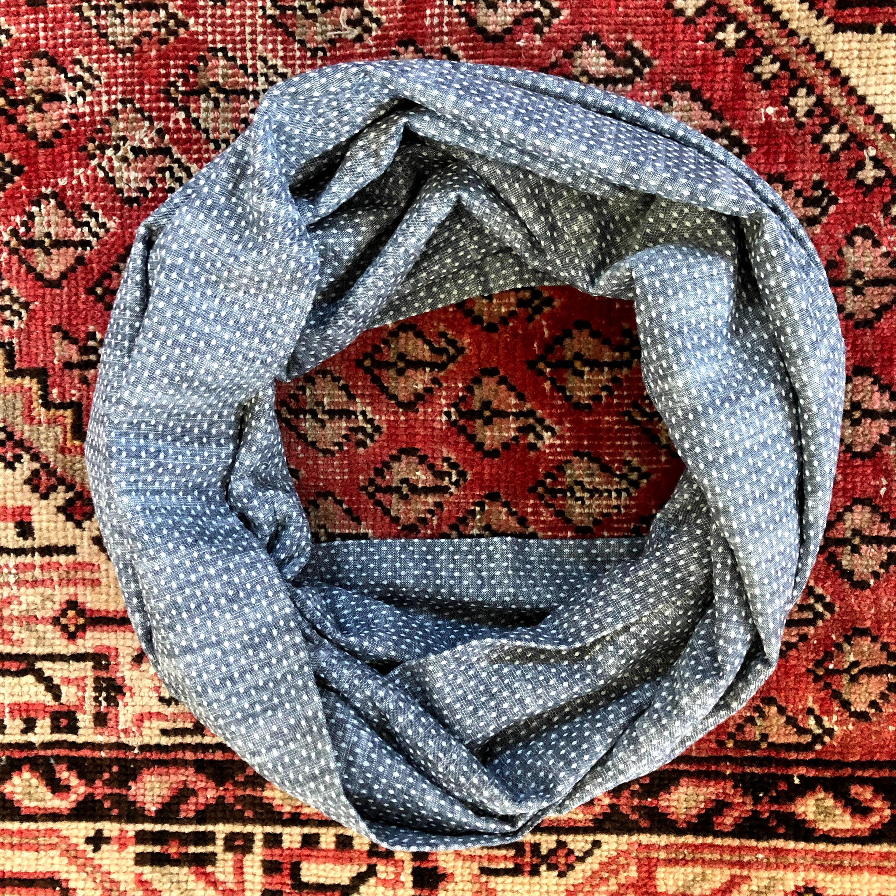 Chambray Dot Circle Scarf for wholesale by Nolan Provost