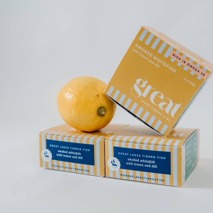 Smoked Whitefish with Lemon and Dill (Master Case) for wholesale by Great Lakes Tinned Fish